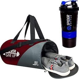 Hang It Gym Bag Combo for Men ll Gym Bag, Blue Spaider Bottle ll Gym kit for Men and Women ll Gym Bag with Shoe Compartment Gym & Fitness Kit-60