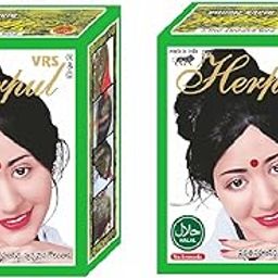 RKS VRS Herpul Natural Henna Mehandi for Hair Women and Men | Herbal Henna for Hair | Long Lasting & Silky Smooth Black Hair Color | Organic Powder for Men and Women Black 50g x 2-94