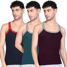 dollar bigboss Men's Assorted Solid Combed Cotton Racerback Styled Gym Vest (Colour May Vary)-picture-42