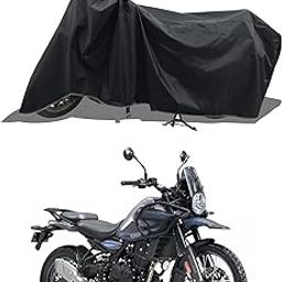 ROMEIZ - Scooty - Bike Cover for New RE Himalayan 450 Bike Cover with Water-Resistant and Dust Proof Premium 190T Fabric_Entire Black-20