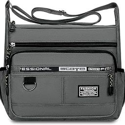 Travel Casual Messenger Sholder Bag Waterproof Wear-resistant Backpack with Multilayer Pocket Men's Tote Bag Large Capacity Zipper Closure-image-83
