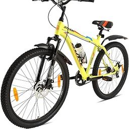 Buke Steam Cycle for Men Adult Bicycle 26T MTB Cycle for Adults| High-Tensile Steel Frame: 18" inches | Suspension, Disc Brake and Double Wall Alloy/Short Bend (Matt Gloss Finish Neon Green)-image-71