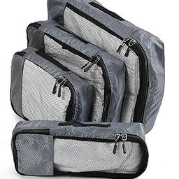 SECURE BASKET® Packing Cubes for Travel | Organiser Bags for Luggage | Organizer for Women | Set of 4 (Large, Medium, Small and Slim) - Grey-image-94
