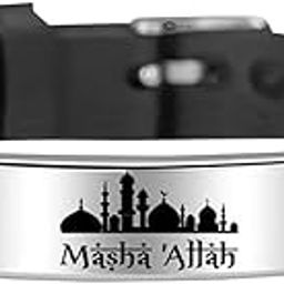 Adjustable Muslim Arabic Allah Wristband Black Silver Silicone Bracelet ForFor men And Boys-picture-13