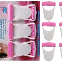 TopFinder® Set of 6pc/pack Mini Hair Razors Removal Mini shaver Remover Best Spring Threading Face for ladies Cheeks Facial Eyebrow legs arms shaving blades DIY Make up Women Girls ladies Care Kit-19