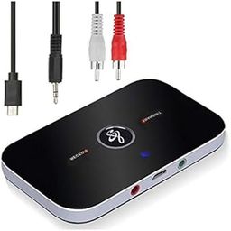 Tobo Bluetooth Wireless 2 in 1 Audio Receiver & Transmitter Adapter,Wireless Stereo Audio Adapter Car Kit for Headphones, TV, Computer, Mp3 / Mp4, i-Phon and More (Black) TD-831WA-4