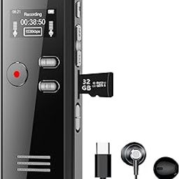 32GB Digital Voice Activated Recorder with Playback - 2776 Hours Audio Recording Device, 3072Kpbs HD Dual MIC Tape Recorder Device for Lecture A-B Repeat, MP3 Player, Password,【32GB TF Card Included】-6