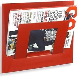 Indian Decor Single Tier Magazine Holder Made of Durable Metal RED-image-16