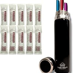 Outer Woods Insulin Cooling Bottle Travel Case for Diabetics - Large | 24+ Hours Cooling | Insulin Travel Case | Insulin Travel Cooler | 5 + 5 Ice Gel Packs Included | Fits Insulin Pens up to 8.4 Inch (Black)-image-2