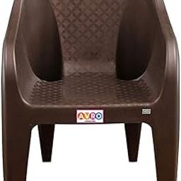 AVRO FURNITURE Avro Plastic Chairs | Single Chair | Matt And Gloss Pattern | Plastic Chairs For Home, Living Room| Bearing Capacity Up To 200Kg | Strong And Sturdy Structure | 1 Year Guarantee, Brown-image-46