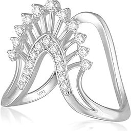 Vighnaharta traditional south indian Gold and Rhodium Plated finger Ghoda Odi ungila vanki Ring VFJ1673FRRG-image-46