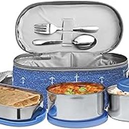 MILTON Corporate LuInch Stainless Steel Containers Set of 3, Blue, 280 Ml-10