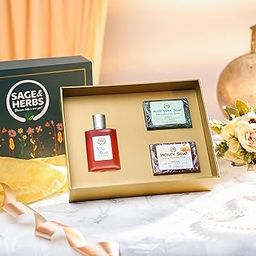 Sage & Herbs Velvety Naturals Gift Box | Skincare and Captivating Fragrances | Gift For Her | Hamper Box Packing | Diwali, Women's Day, Rakhi |-33
