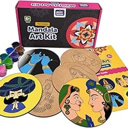 Mini Leaves Wooden Mandala Painting Kit Tea Coasters Art and Craft Kit for Girls Boys 9-12 Years Coaster DIY Kit, Set of 6-68
