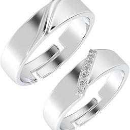 Pure 925 Sterling Silver Monte Adjustable Couple Band, Promise Rings for Lovers | Gift for Men and Women-image-35