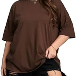 Women's Plain Tshirt Drop Shoulder Round Neck, Oversized T-Shirt-18