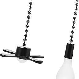MERISHOPP 2 Pieces Ceiling Fan Pull Chain Alloy Beaded Ball Light Pull Chain Extension Black-image-5