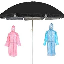 RAINPOPSON Garden Umbrella & 2 PCs Rain coat Outdoor Big Size Heavy Duty Garden Umbrella (42In) Patio Garden Outdoor Umbrella (42in) (Black)-23
