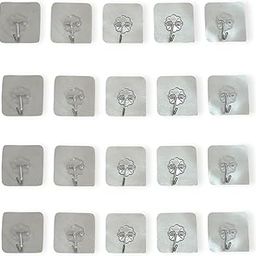 Self Adhesive Kitchen Wall Hook, Heavy Duty Hanging Hook, Nail Free Hanger, Utility Towel Key Hangers Stainless Steel Hooks 20 Pieces-image-74