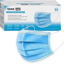 Tata 1mg 3 Ply Surgical Face Mask With Meltblown Filter And Nose Pin (Pack of 50 Masks)-30