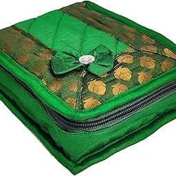 Kuber Industries Small Bow Design Cotton Jewellery Kit (Green)-image-10