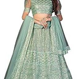 VARNI FABRICS Women's Net Sequence Work Lehenga Choli with Dupatta(Zeeya-Mehreen-P)-11
