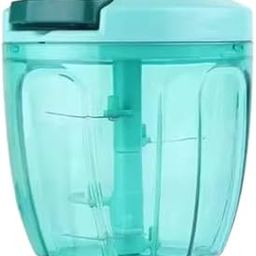 Manual Food Chopper with 1000ml Bowl, Stainless Steel 5 Blades for Vegetables and Fruits, Green-image-55
