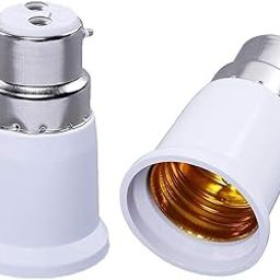 MSAG B22 to E27 Light Bulb Converter Adapter | Bayonet Cap (B22) to Screw Base (E27) Lamp Holder | Heat-Resistant & Durable Converter for LED, CFL, Halogen Bulbs | Pack of 2 | 10.80 x 10.60 x 5.20 CM-11
