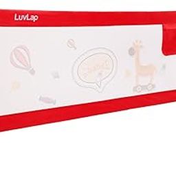 Luvlap Comfy Baby Bed Rail Guard (6 ft x 2.3 ft), 180cmx72cm, Bed Rails for Baby & Toddler Safety, Portable, Adjustable Height, Single Side Bed Rail, Pack of 1, Printed Red-6