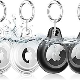 [4 Pack] Airtag Keychain for Apple Air Tag Holder IPX8 Waterproof 360 Full Body Shockproof Protective Cover Case Scratch Resistant for Pets, Dog, Keys, Cat, Luggage (Multi- Color)-10