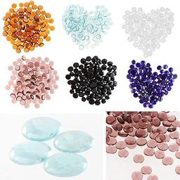 MERISHOPP 100Pcs Glass Marble Beads Vase Fillers Decor Mixed Color Transparent Amber-image-22