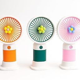 Portable Mini USB Fan with Flower Design, 3 Colours, Rechargeable Battery, 7.8x5.3x15cm-image-8