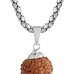 9 Mukhi Rudraksha Pendant Lab Certified Nepali nine Mukhi Original Certified Rudraksha Pendant with chain for Men and Women, Origin Nepal, Color Brown(ACPC0172A)-picture-2