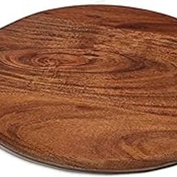 Make in Modern Acacia Wood Chopping Board Round with Handle,Cutting Board Brown for Kitchen Vegetables, Fruits & Cheese Board (35.5x31.5cm)-image-4