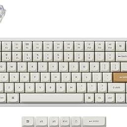 Keychron K2 HE QMK Wireless Gaming Custom Mechanical Keyboard, 2.4 GHz/Bluetooth/Wired 96% Layout Hot-Swappable Programmable RGB Backlit Gateron Magnetic Switches for Mac Windows, Wood Frame-White-62