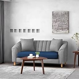 Casaliving Doraldo 2 Seater Sofa Set for Living Room (Blue Grey Colour) Premium Fabric Sofa-image-87
