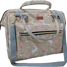 Baby Diaper Handbag 3-in-1 Carrying Styles with Insulated Bottle Pockets Diaper Handbag Maternity Hospital Bag (Grey - Unicorn)-8