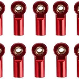 Wowobjects® M3 Ball Joint Link Bar Rod Seals Ball Head Tie Rod End for 1/10 Rc Truck Car and Truck Buggy (Red) Pack of 10Pcs-16