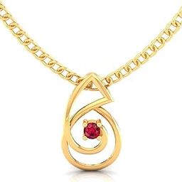 14K Gold Pendant (without chain) Abstract Spiral Design With Stone In The Centre For Women - 0.28 Gram-image-62