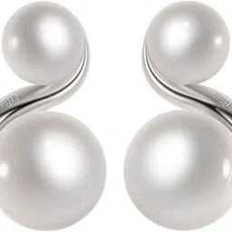 highspark 925 Sterling Silver Stylish Designer Pearl Earrings for Women | 92.5 Sterling Silver & Brilliant Lustre Pearls | Lovely Gift-picture-8