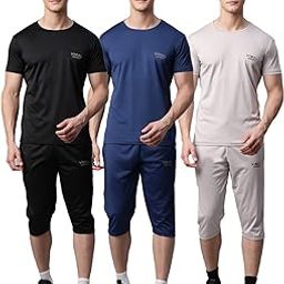 Dryfit Solid Lycra Tracksuit Co-ord Sets for Men (Pack of 3)-DRYFIT_T_D13_BLK_GRY_L.GRY_06-P-picture-15