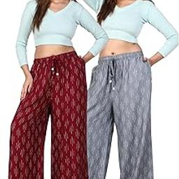Women's Cotton Rayon Flair Printed Pocket Regular Palazzo Pack of 2-image-45