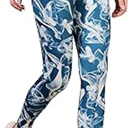 Womens High-Waist Printed Yoga Leggings with Phone Pocket, Smoke Pattern, Athletic Workout Gym Pants-image-94