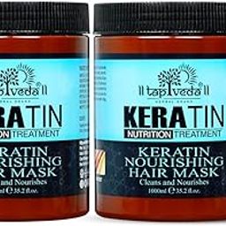 Tapveda Keratin Hair Spa Mask – Pack of 2 (1000ml Each) | Deep Nourishment for Dry, Frizzy & Damaged Hair | Color-Treated Hair Repair & Growth | Professional Keratin Treatment for All Hair Types-image-78