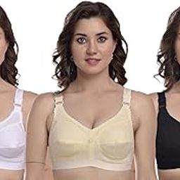Seamed Pure Cotton Non-Padded T-Shirt Heavy Bust Bra for Women-26