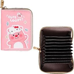 Kawaii Card Holder - Cute Card Holder for Girls Trendy Card Organizer Stylish with Cartoon Print Harajuku Style Wallet Gift for Girls - Fashionable Card Pouch for Women (Pink)-12