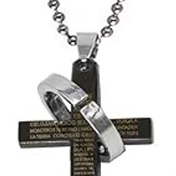 Christmas Gift Lord Holy Jesus Christ Crucifix Cross Locket Stainless Steel Pendant Silver,Black Stainless Steel Religious Symbols Pendant for Men and Women-image-32