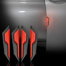 Buylogy® (red) 4PCS Carbon Fiber Car Door Stickers Decal Protection Car Side Sticker-image-26