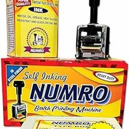 Numex (3mm-356m) Self Inking Heavyduty Batch Coding (Printing) Machine/Mini Printer -Letter Size (Num-(A36)- 3Mm)-25