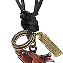 Ocean Nautical Anchor Dolphin Sea-life Copper Metal And Adjustable Leather Pendant Necklace Chain For Men And Women SPn87-image-87